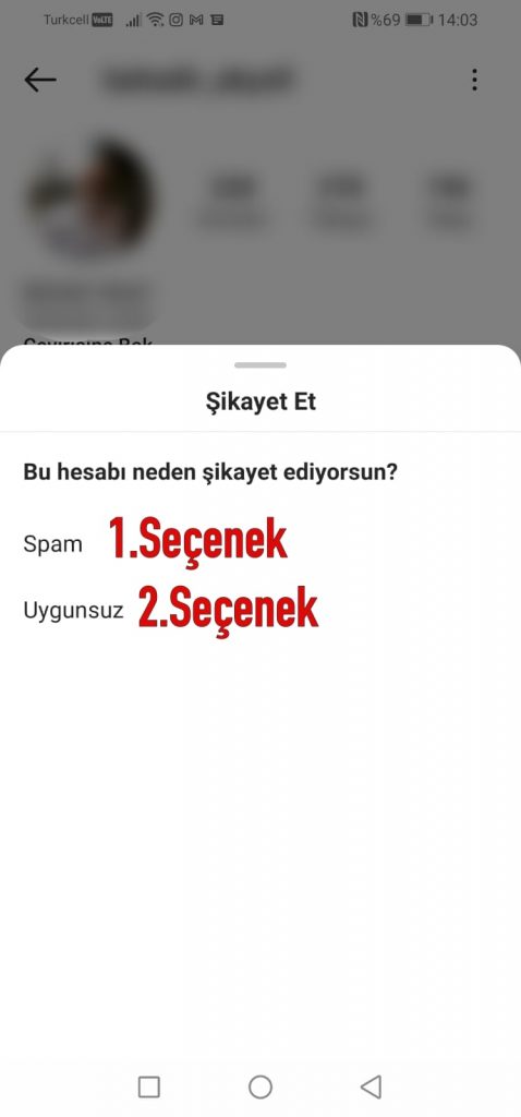 instagram spam ile hesap kapatma